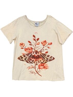 Jaded Gypsy Moon Dance Moth Garden Distressed Tee